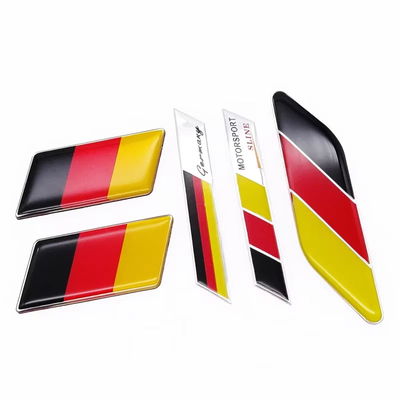 For Benz VW Audi Golf German Flag Emblem Badge Emblem Deutsch Bumper Front Grille Decal Decoration Car Sticker Universal