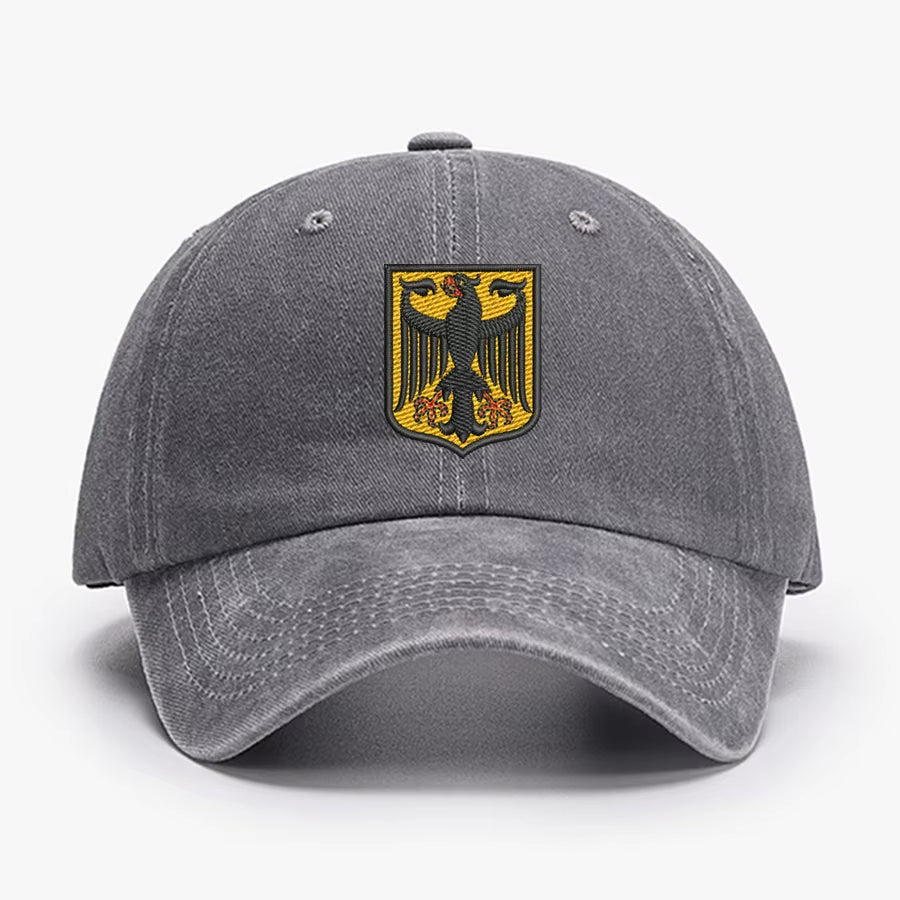 Deutschland Germany Coat of Arms Shield Embroidery Vintage Men Baseball Caps Women Soft Cotton Washed Soft Dad Cap Hats