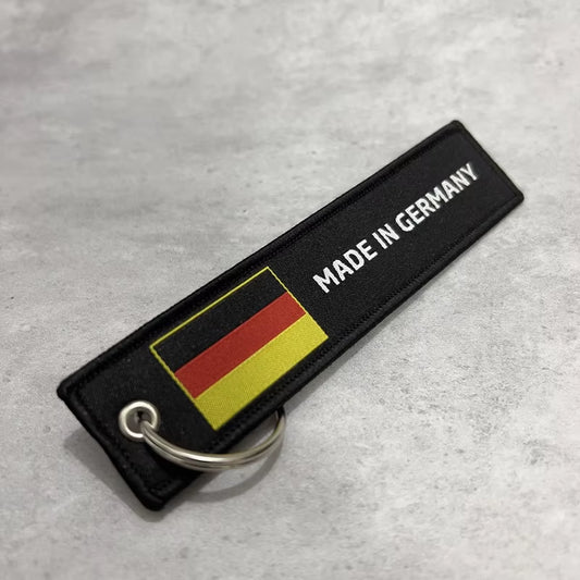 1Pc Sale Double Sided Embroidery Germany France Japan Flag Luggage Bag Tag Keychain Motorcycle Key Accessory