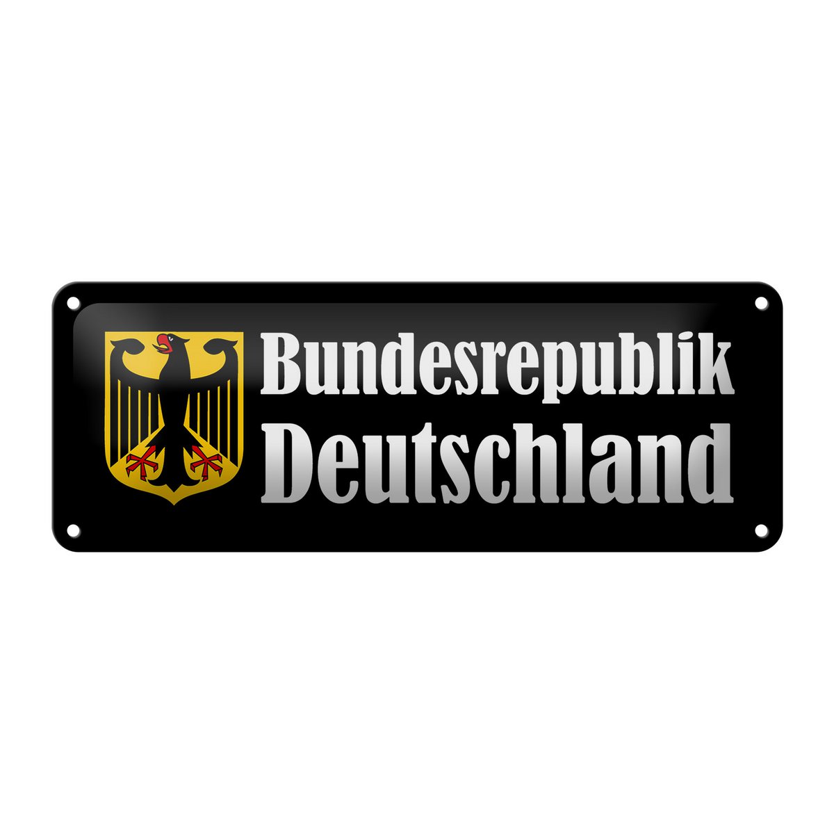 Blechschild Bundesadler – Bundesrepublik Deutschland, 27 × 10 cm