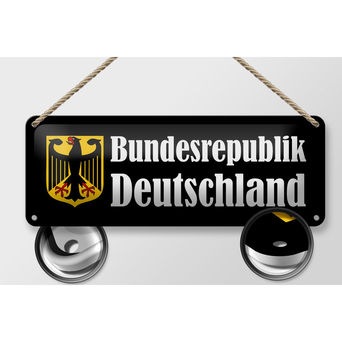 Blechschild Bundesadler – Bundesrepublik Deutschland, 27 × 10 cm