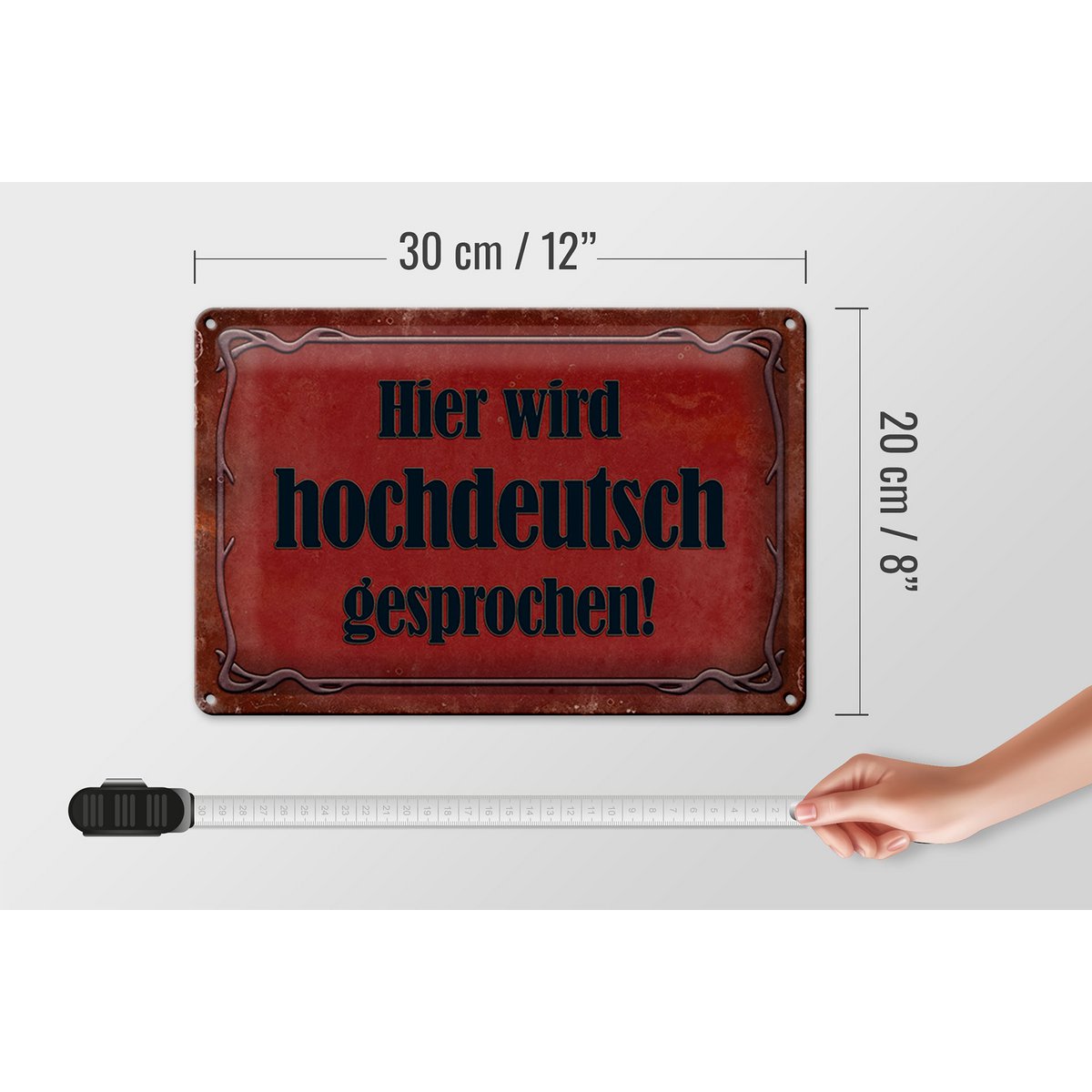 Blechschild „Hier wird Hochdeutsch gesprochen“ – 30 × 20 cm