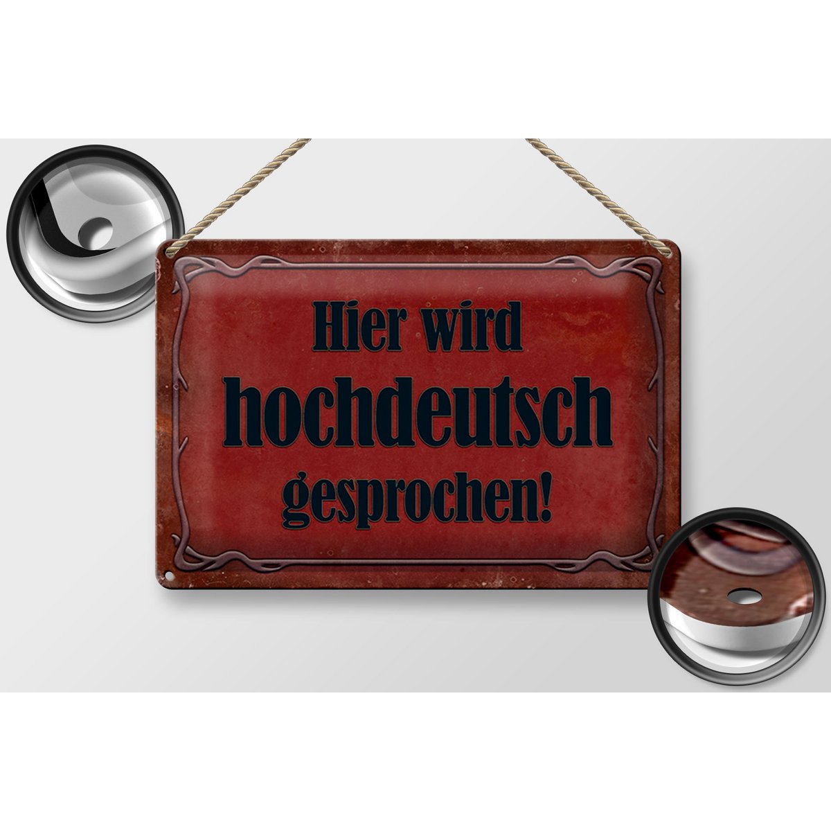 Blechschild „Hier wird Hochdeutsch gesprochen“ – 30 × 20 cm