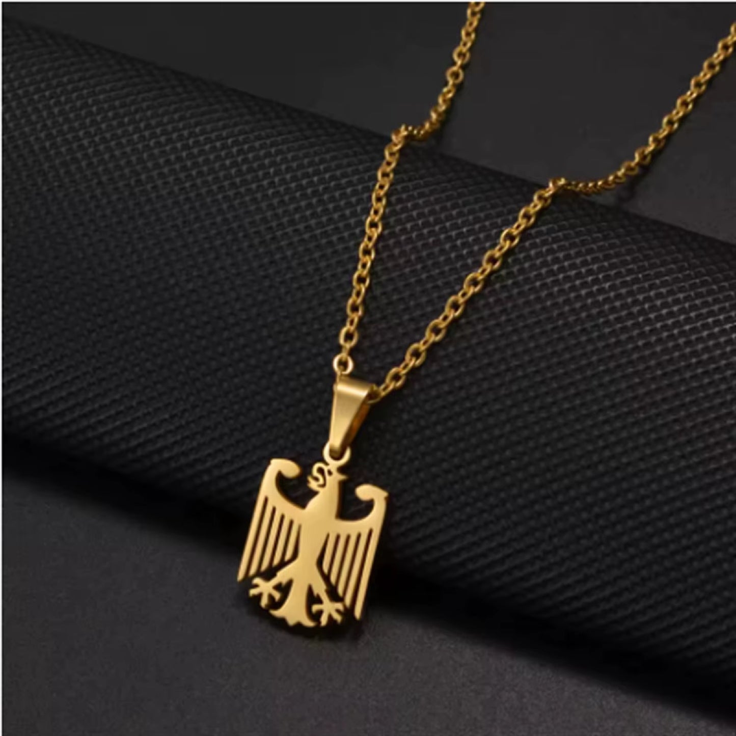 German Eagle Arms Flag Pendant Deutschland Necklace Ethnic Style Patriotic Jewelry Gift for Men Women