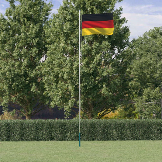 Flagge Deutschlands Mit Mast 6,23 M Aluminium