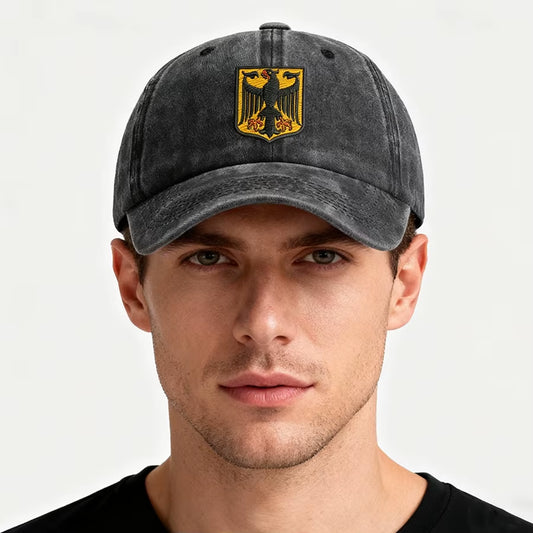 Deutschland Germany Coat of Arms Shield Embroidery Vintage Men Baseball Caps Women Soft Cotton Washed Soft Dad Cap Hats