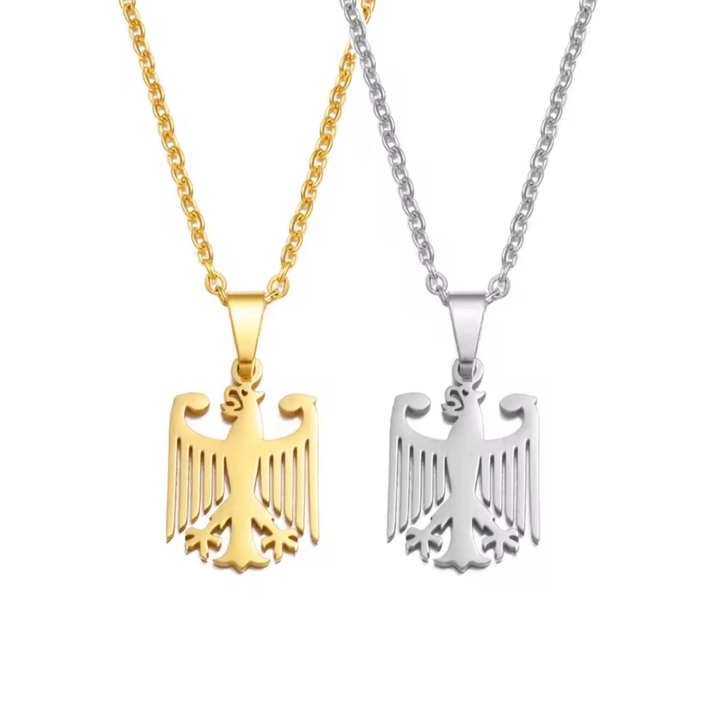 German Eagle Arms Flag Pendant Deutschland Necklace Ethnic Style Patriotic Jewelry Gift for Men Women