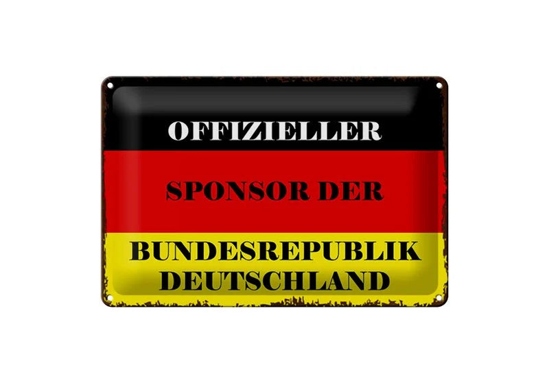 Blechschild „Offizieller Sponsor der BRD“ – 20 × 30 cm