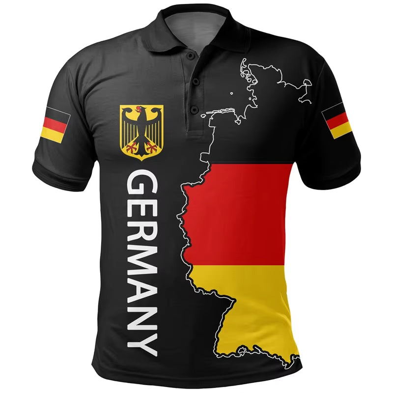 Germany National Emblem Flag 3D Pirnt Men'S Polo Shirts New Fashion Streetwear T-Shirt Daily Casual Short-Sleeved Tops Homme 4XL