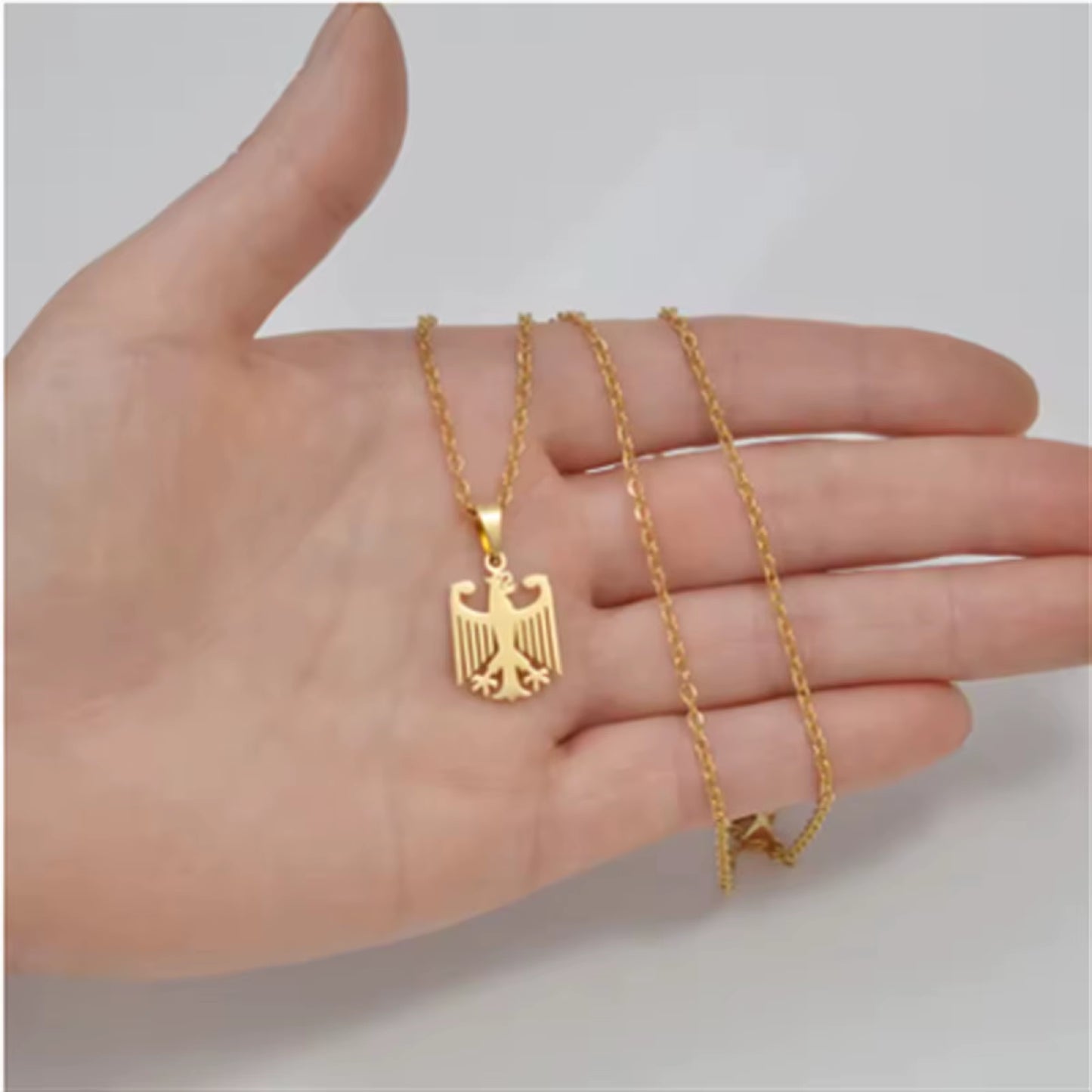 German Eagle Arms Flag Pendant Deutschland Necklace Ethnic Style Patriotic Jewelry Gift for Men Women